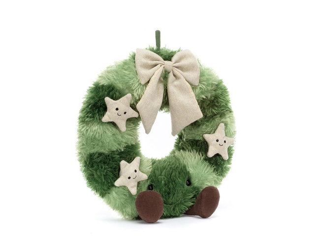 Teddy Bear n Doll - JellyCat Amuseables Nordic Spruce Wreath - TJ1203A2 Photo